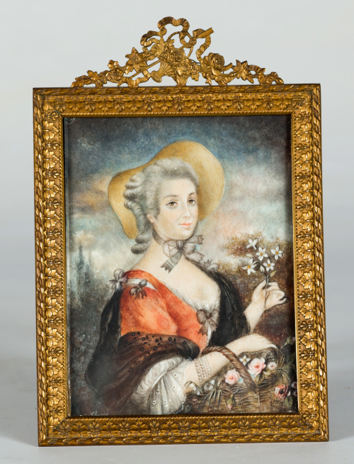 ESCUELA CENTROEUROPEA, SIGLO XIXCampesina con una cesta de