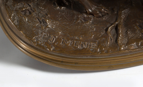 Pierre Jules, Mene (1810-1879)“Perros”Escultura en bronce