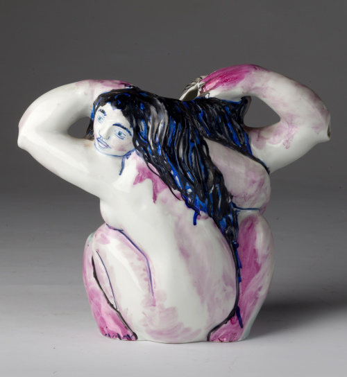 “Amor”Jarro de cerámica esmaltada.Fábrica Castro, S. XX.