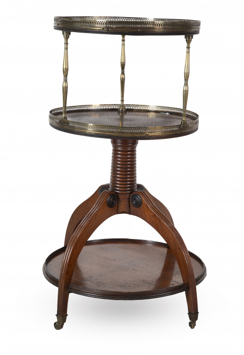 “Dumb-waiter” Jorge III de madera de caoba y metal aplicado