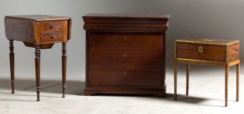 Caja escritorio victoriana con mesa, en madera de caoba con