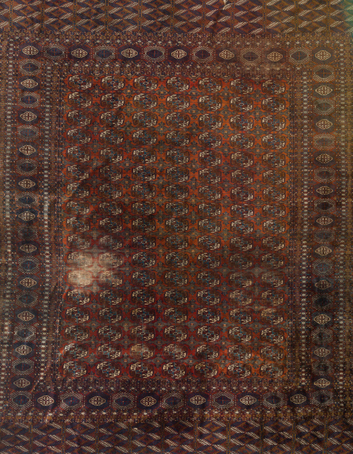 Alfombra  Bukhara en lana con decoración geométrica.Tribu 