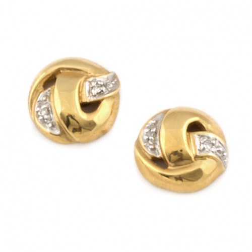 Pendientes circulares con tres bandas entrelazadas adornada