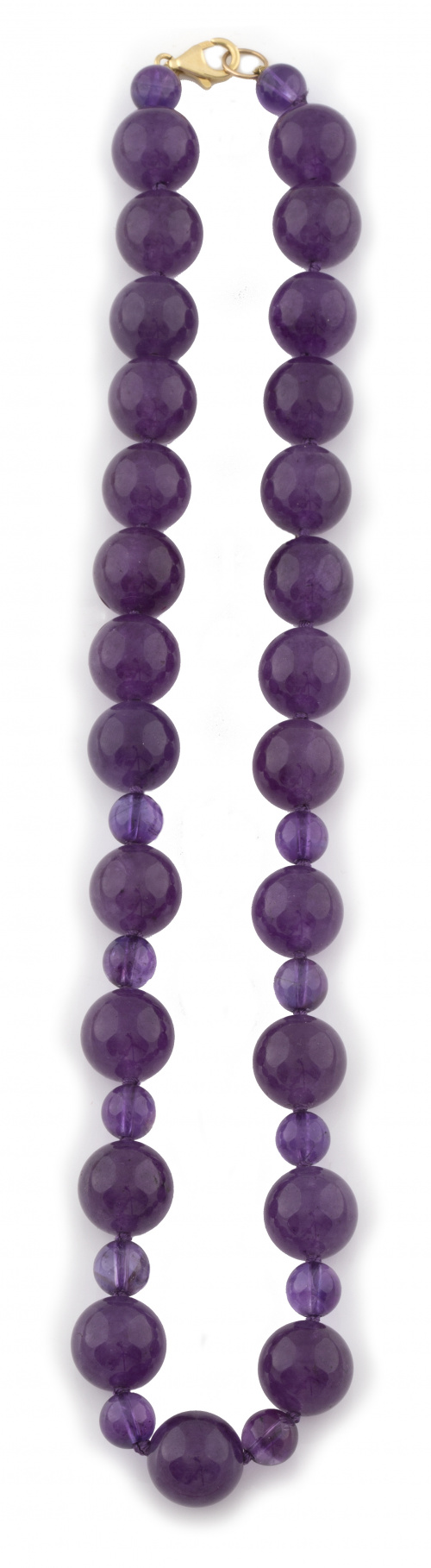 Collar de amatistas en cuentas esféricas de dos tamaños alt