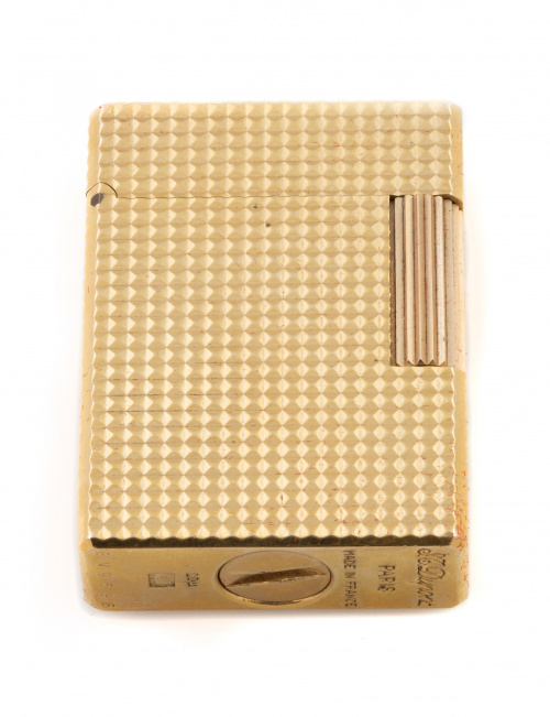 Encendor DUPONT plaqué or con decoración de punta de diaman