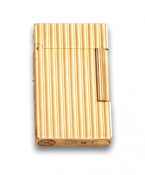Encendedor DUPONT chapado en oro con decoración de gruesas 
