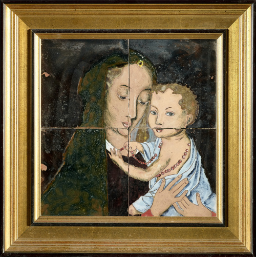 Daniel Zuloaga (1852-1921)“Virgen con el Niño”Cuatro azul