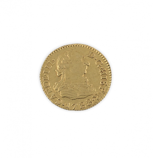 Moneda de 1/2 escudo de  Carlos III. Sevilla 1788 en oro