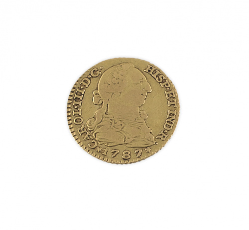 Moneda de 1 escudo de Carlos III. Madrid 1787 en oro