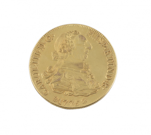 Moneda de 8 escudos de Carlos III. Madrid 1784 en oro. Prob