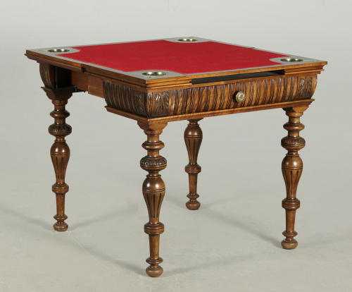 Mesa de juego “tric-trac” mecánica de madera de nogal, de e