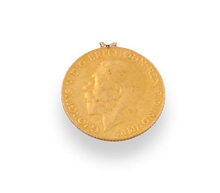 Moneda de 1/2 libra de Jorge V en oro .1911.