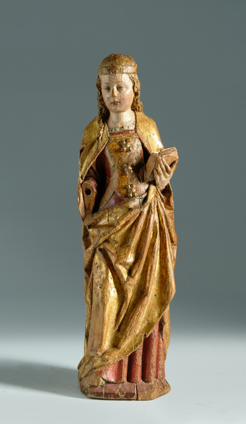 “Virgen de la expectación”.Madera tallada, policromada y d