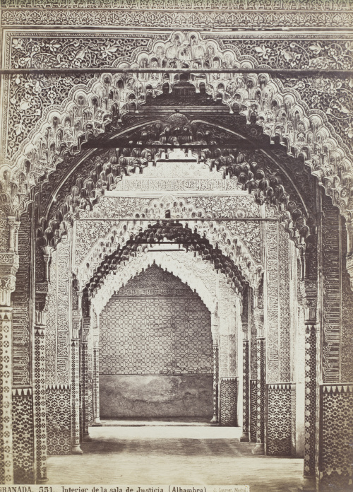 Cinco fotografías de la Alhambra de Granada.Firmado: Jean 