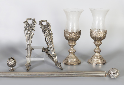 Barra para cotina y recoge cotinas de estilo Luis XVI en me