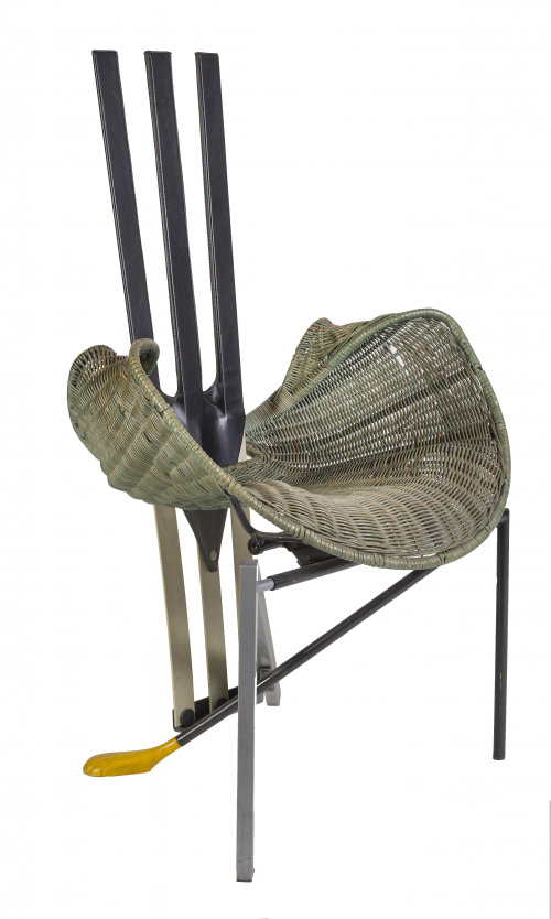 Paolo Deganello, Italia, 1940.Silla “Documenta”, piel, met