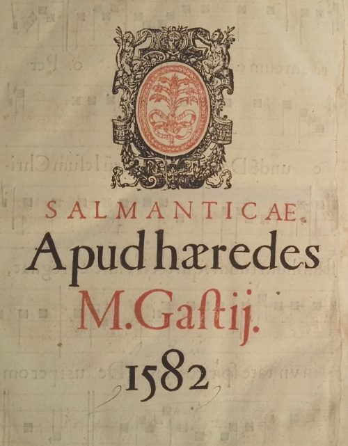 "Officium Hebdomadae Sanctae". Salamanca, 1582.