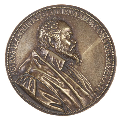 Medalla de bronce con leyenda de Petrus Jeannin (1540-1622)