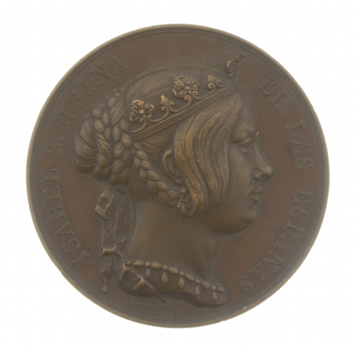 Lote de siete medallas, seis medallas españolas y una franc