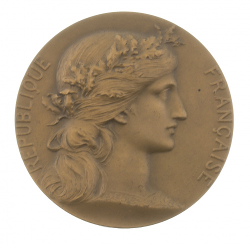 Lote de siete medallas, seis francesas de bronce y una de A