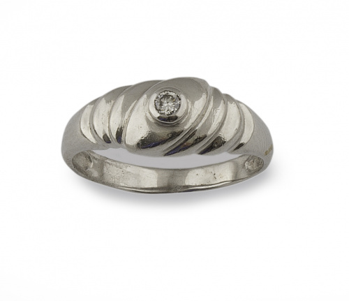 Solitario con solitario de brillante de 0,08 ct. en oro bla