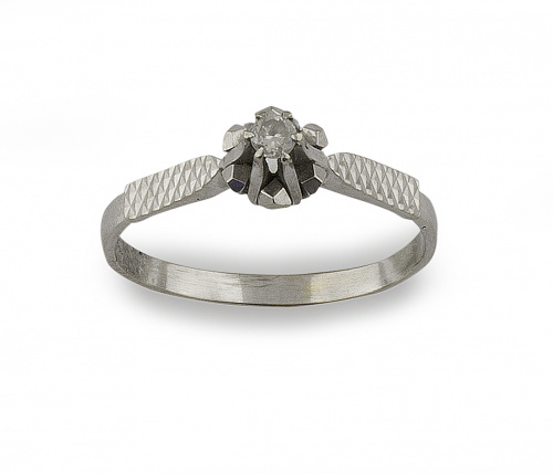 Solitario de brillante de 0,07 ct. en montura de oro blanco