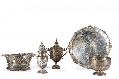 Cesta de plata Orfebre Inglés, Londres, Charles Stuart Har