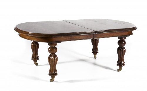 Mesa de comedor extensible de madera de caoba, con patas ga