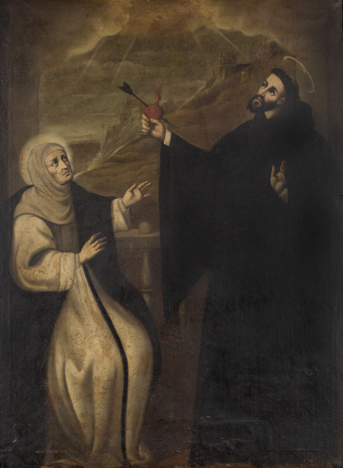 ESCUELA ESPAÑOLA SIGLO XVIISan Agustín y santa Mónica, con