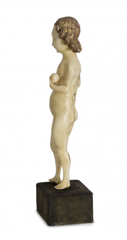 “Niño Jesús como Salvator Mundi”  escultura de bulto redond