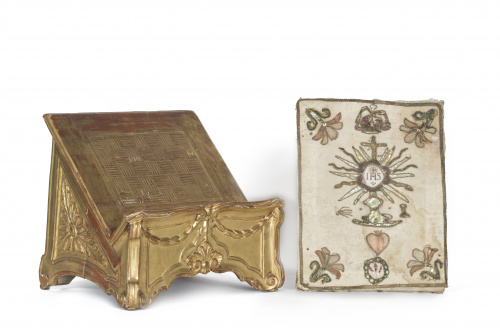 “Custodia”Bordado de seda con aplicaciones, con hilos a co