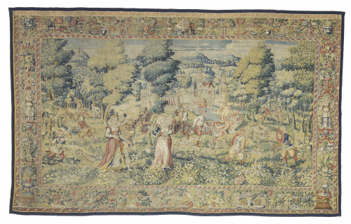 Tapiz en lana y seda“Escena campestre”Bruselas, ffs. del 
