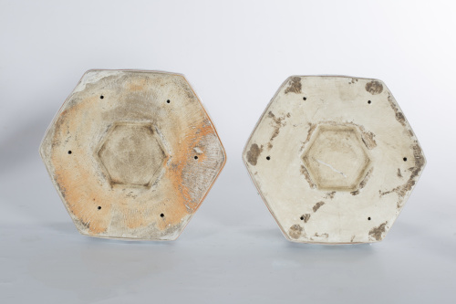 Pareja de págodas en porcelana de la “Familia rosa”.China,