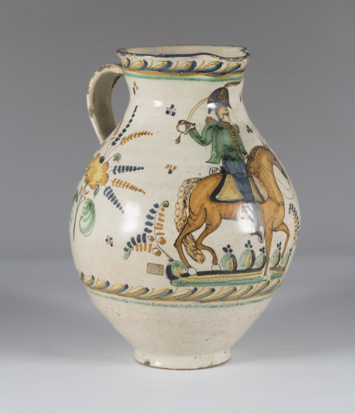 Jarro de cerámica esmaltada de la serie de la “Guerra de la