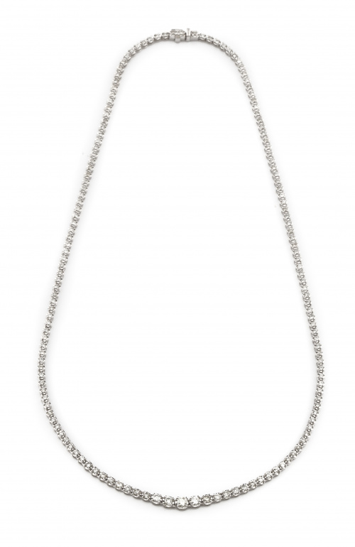 Collar rivière de brillantes engastados en garras,de tamaño