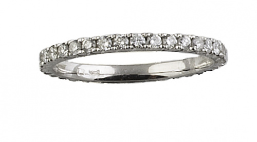 Sortija alianza completa de brillantes en oro blanco de 19 K