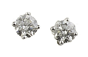 Pendientes dormilonas con brillantes engastados en garras