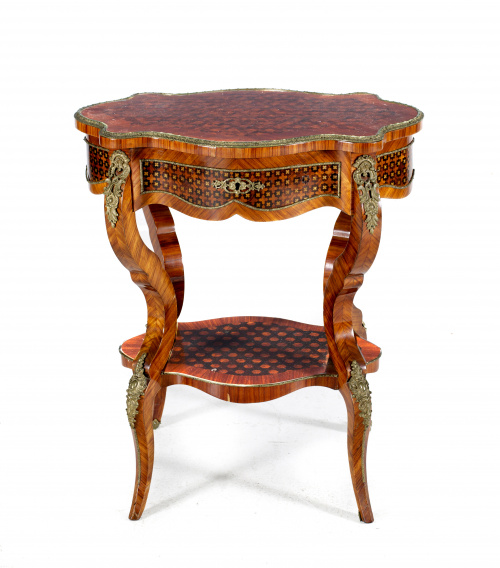 Mesa tocador Napoleón III en madera de palo de rosa, con ma