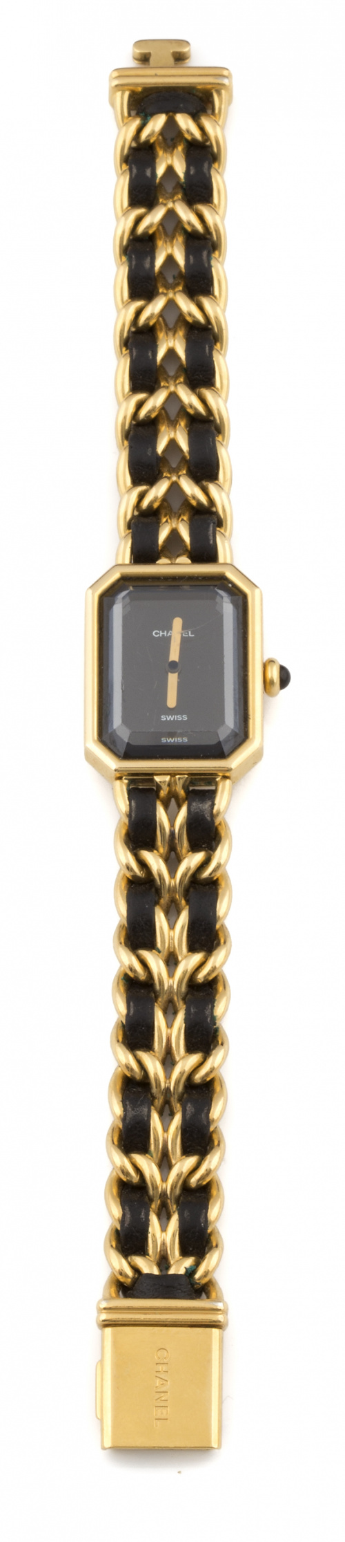 Reloj CHANNEL Première en acero plaque or y piel