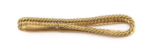 Barra de corbata con decoración de cordoncillo en oro amari