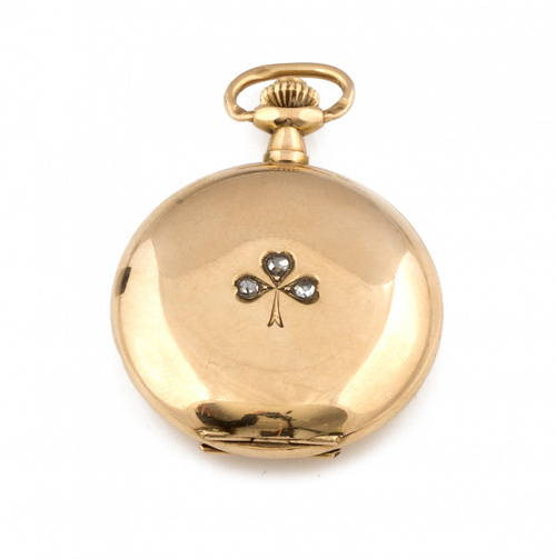 Reloj saboneta suizo para sra ff s XIX en oro de 18K .