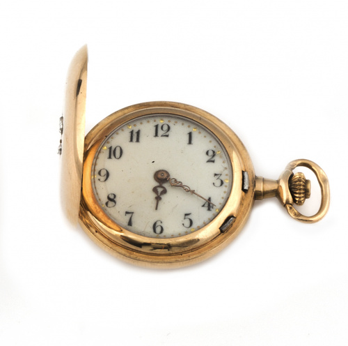 Reloj saboneta suizo para sra ff s XIX en oro de 18K .