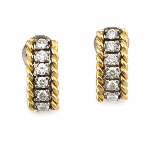 Pendientes con diseño de banda con línea central de brillan