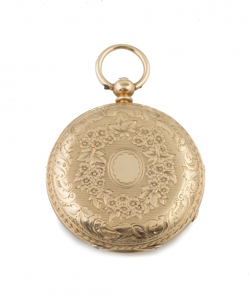 Reloj lepine semicatalino en oro de 18K,con punzones de Lon