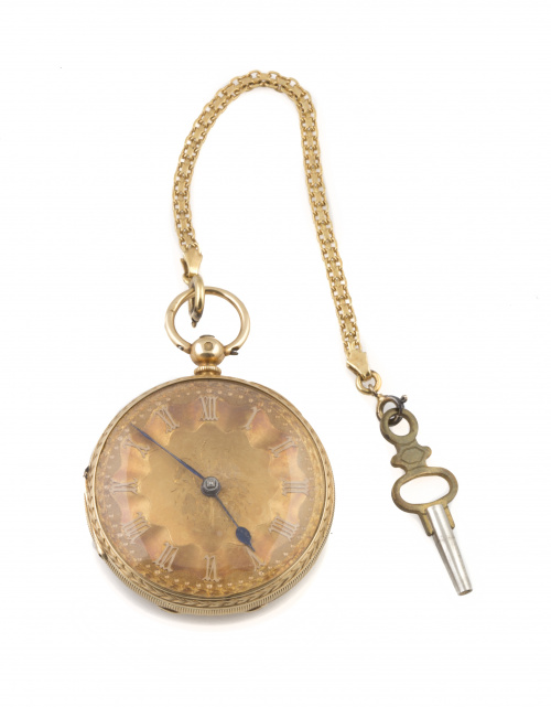 Reloj lepine semicatalino en oro de 18K,con punzones de Lon