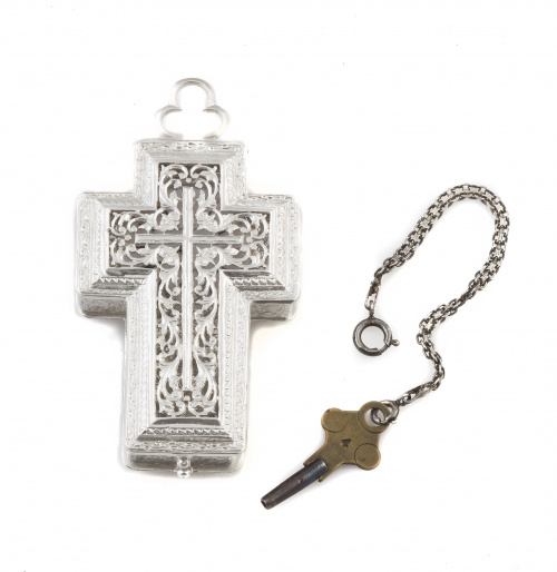 Reloj pectoral en forma de cruz firmada HUMBERT en Plata , 