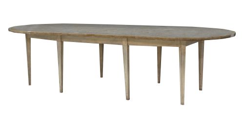 Mesa de comedor moderna de madera decapada de estilo Carlos
