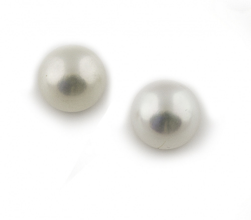 Pendientes perlas cultivadas abotonadas de 11 mm. en oro de