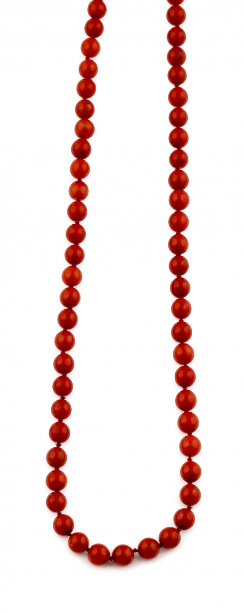 Hilo de cuentas de coral rojo sin enfilar tamaño degradé de