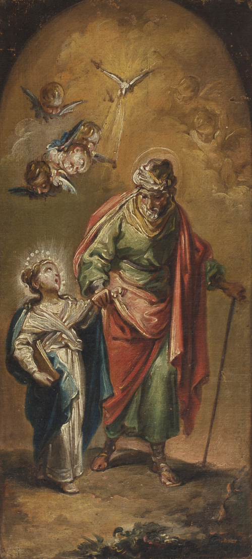 MIGUEL PARRA (1780-1846)San Joaquín con la Virgen niña, h.